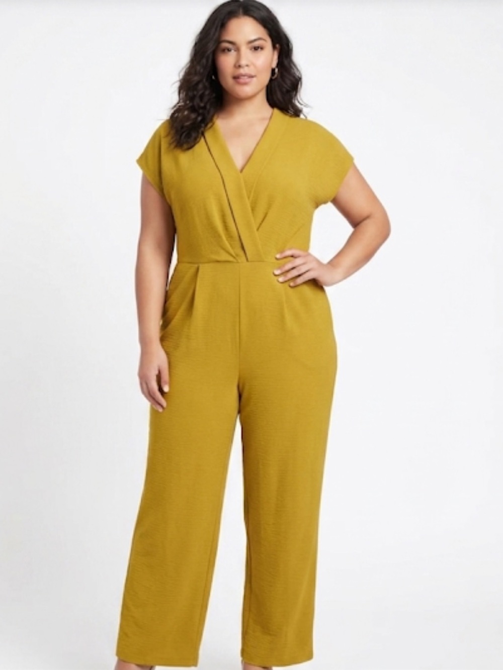 Nine West Dark Olive Green Wide Leg Jumpsuit XL